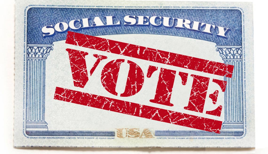 Social security card with vote stamp 