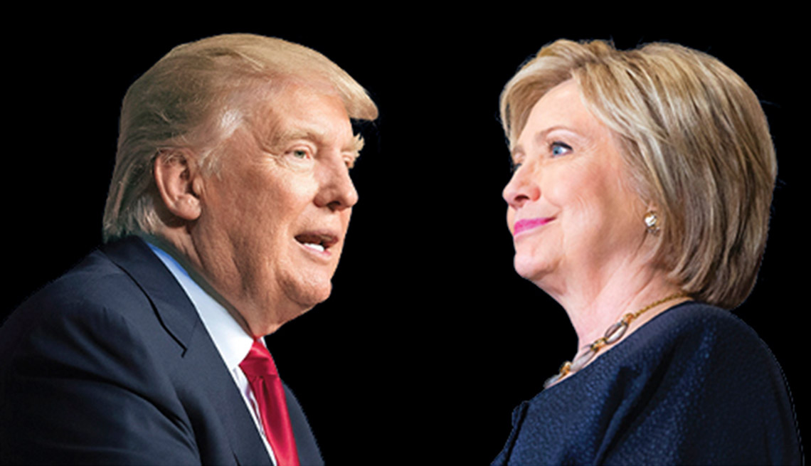 Candidates Clinton and Trump