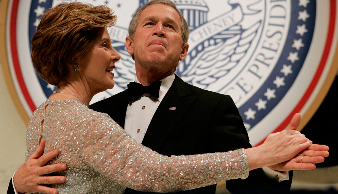 Presidente George Bush y la primera dama Laura Bush
