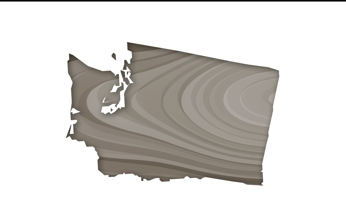 Mapa del estado de Washington