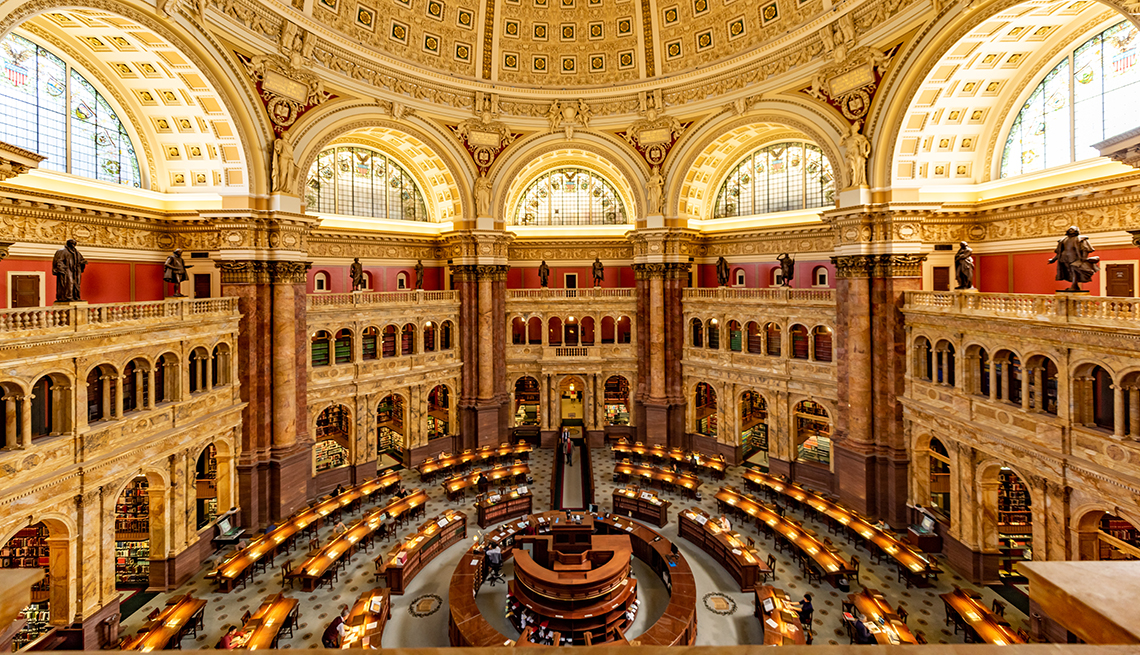 Foto del interior de la Biblioteca del Congreso