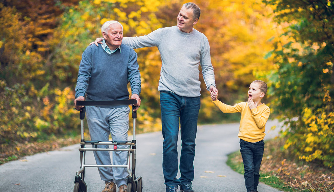 Three generations of males caregiving