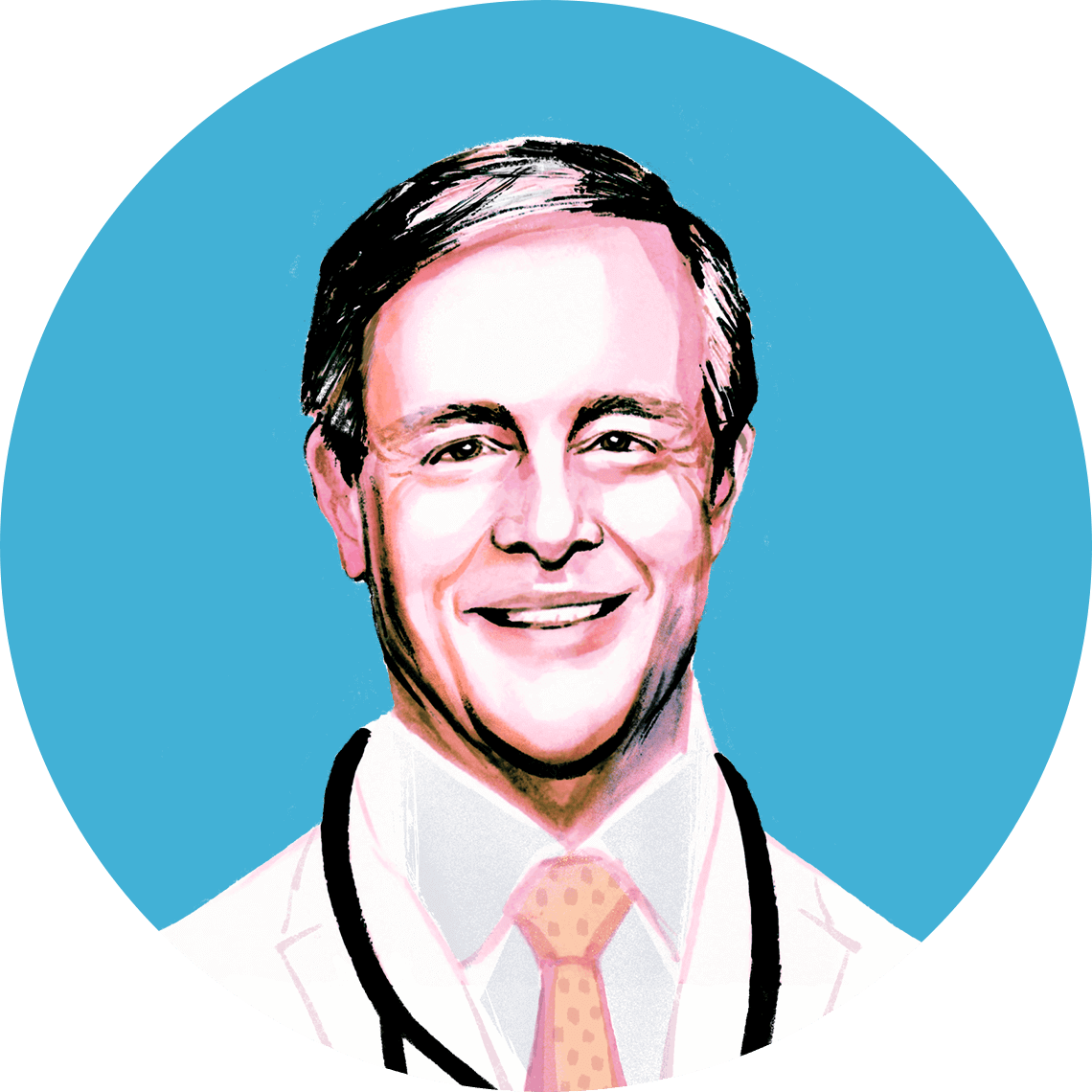 Illustrated portrait of Dr. Adam