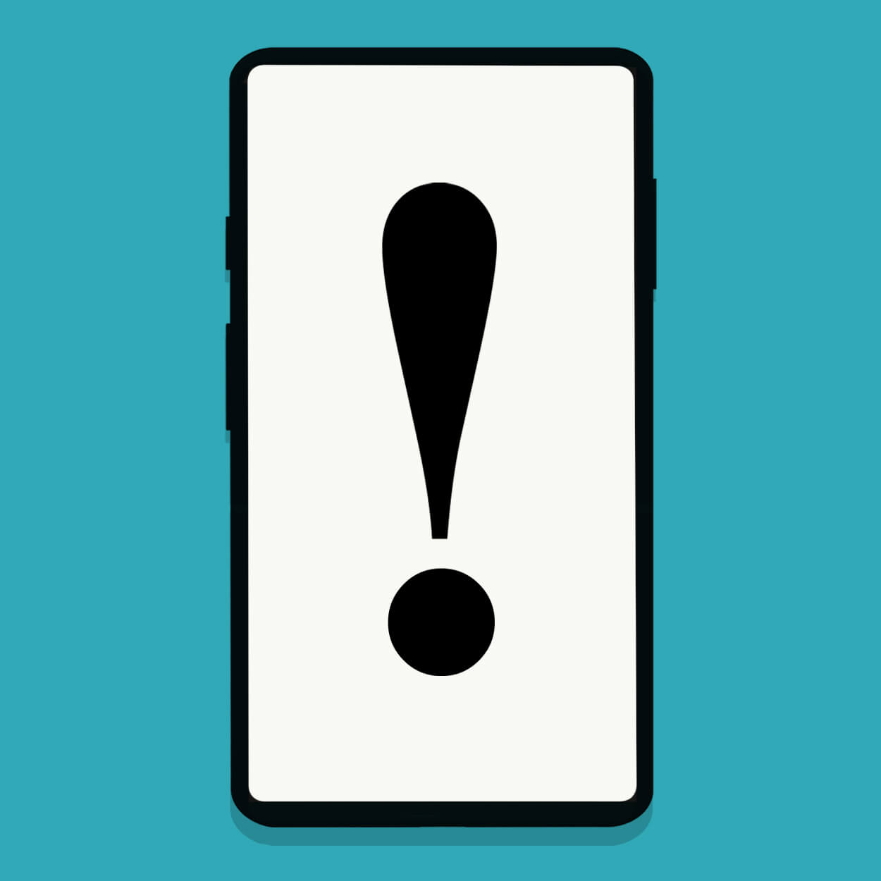 Icon of a phone with a warning sign