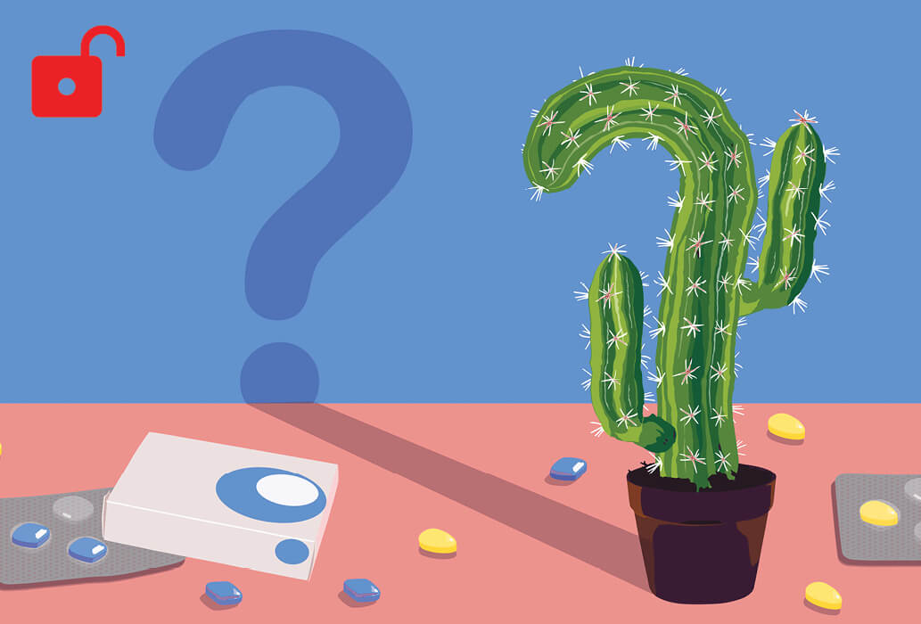 Illustration of a falling cactus