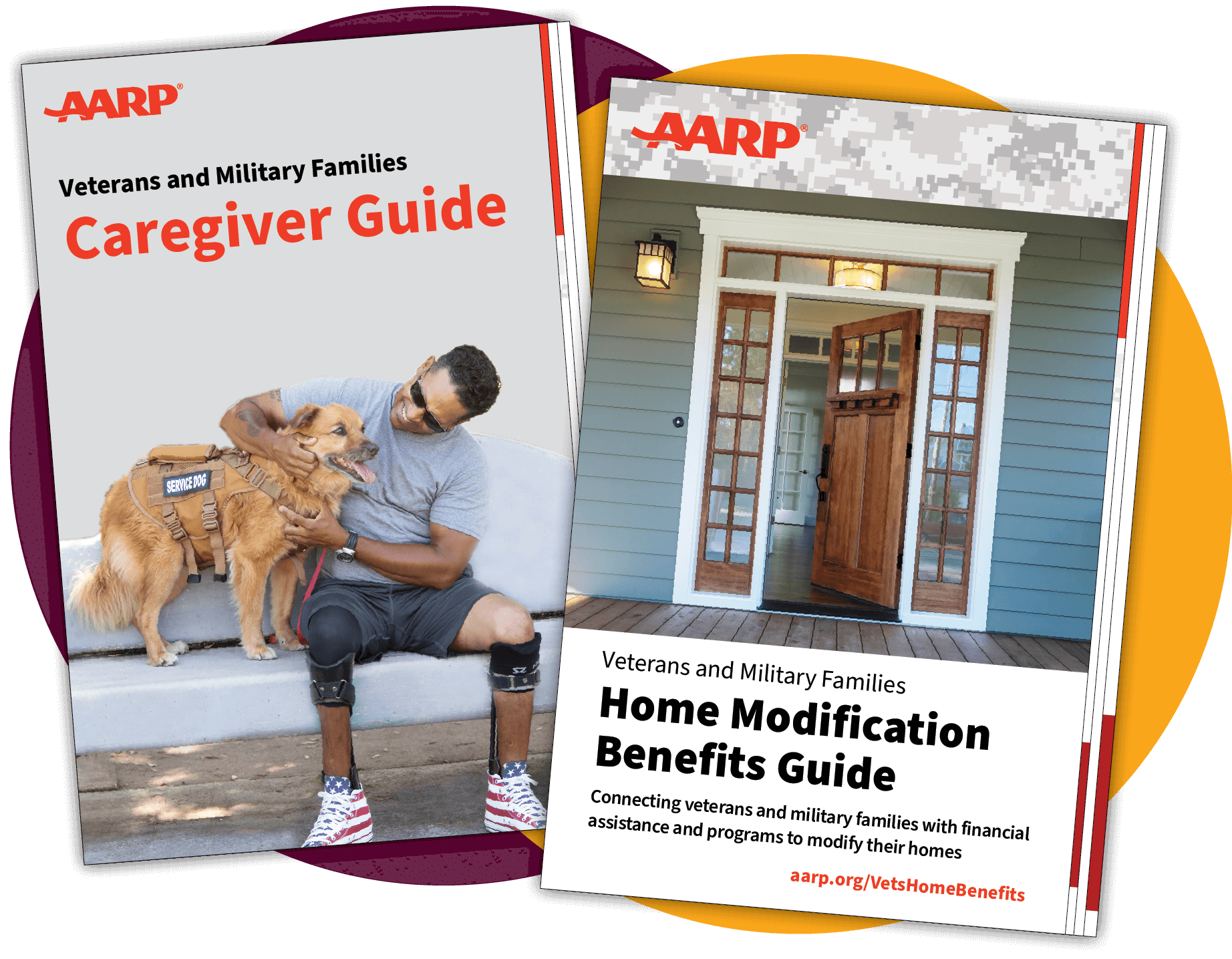 Image of two covers of AARP Veteran resource guides