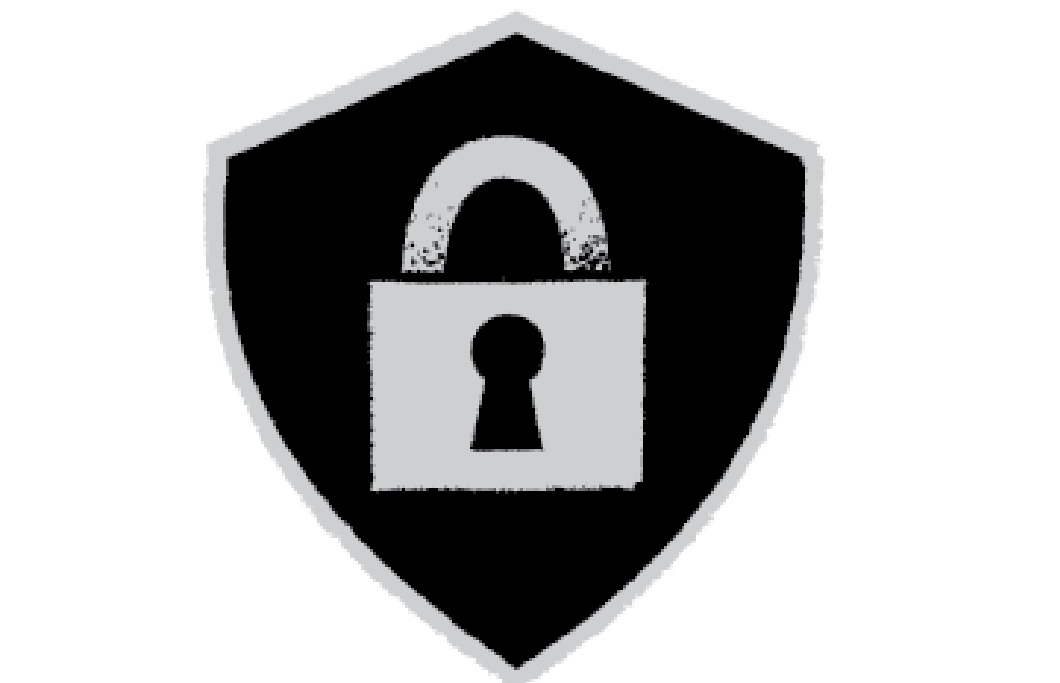Illustration of a shield with a lock sign in it