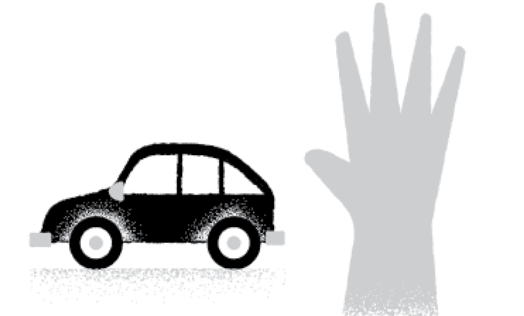 Illustration of a car with a hand