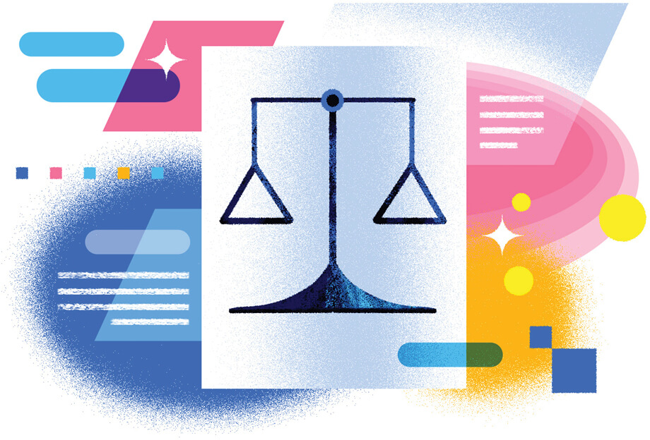 Illustration of a legal scale