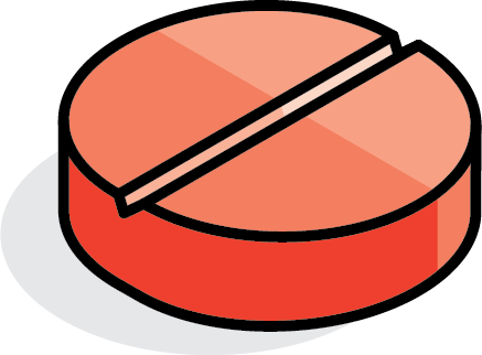 Illustration of oral steroid pill.