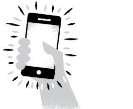 Icon of a hand holding up a cellphone