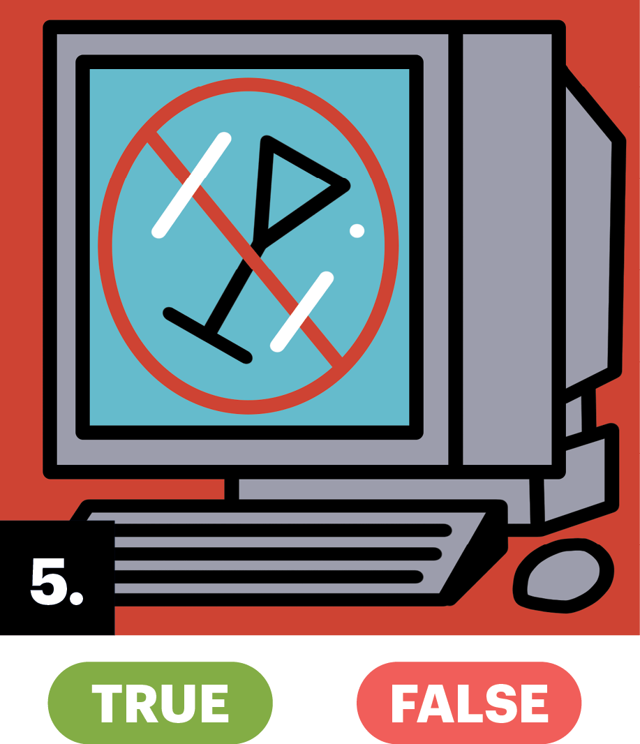 Illustration of a martini glass on a computer screen