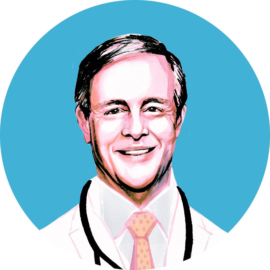 Illustrated portrait of Dr. Adam