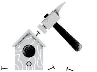 Icon of a birdhouse and hammer
