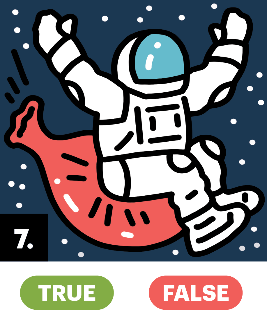 Illustration of an astronaut on a whoopie cushion