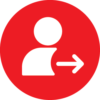 Icon of a person with an arrow pointing right&nbsp;