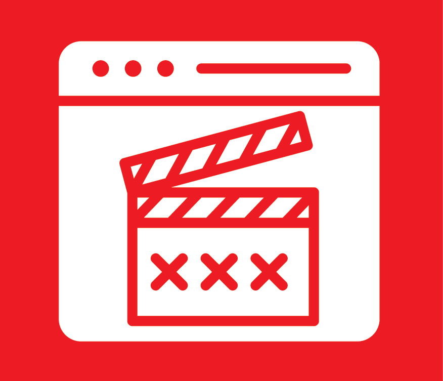Icon of browser screen with a clapperboard on it&nbsp;