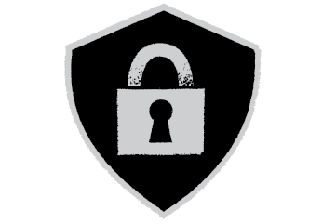 Illustration of a shield with a lock in it 