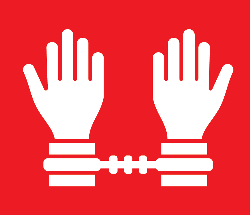 Icon of 2 hands in handcuffs&nbsp;