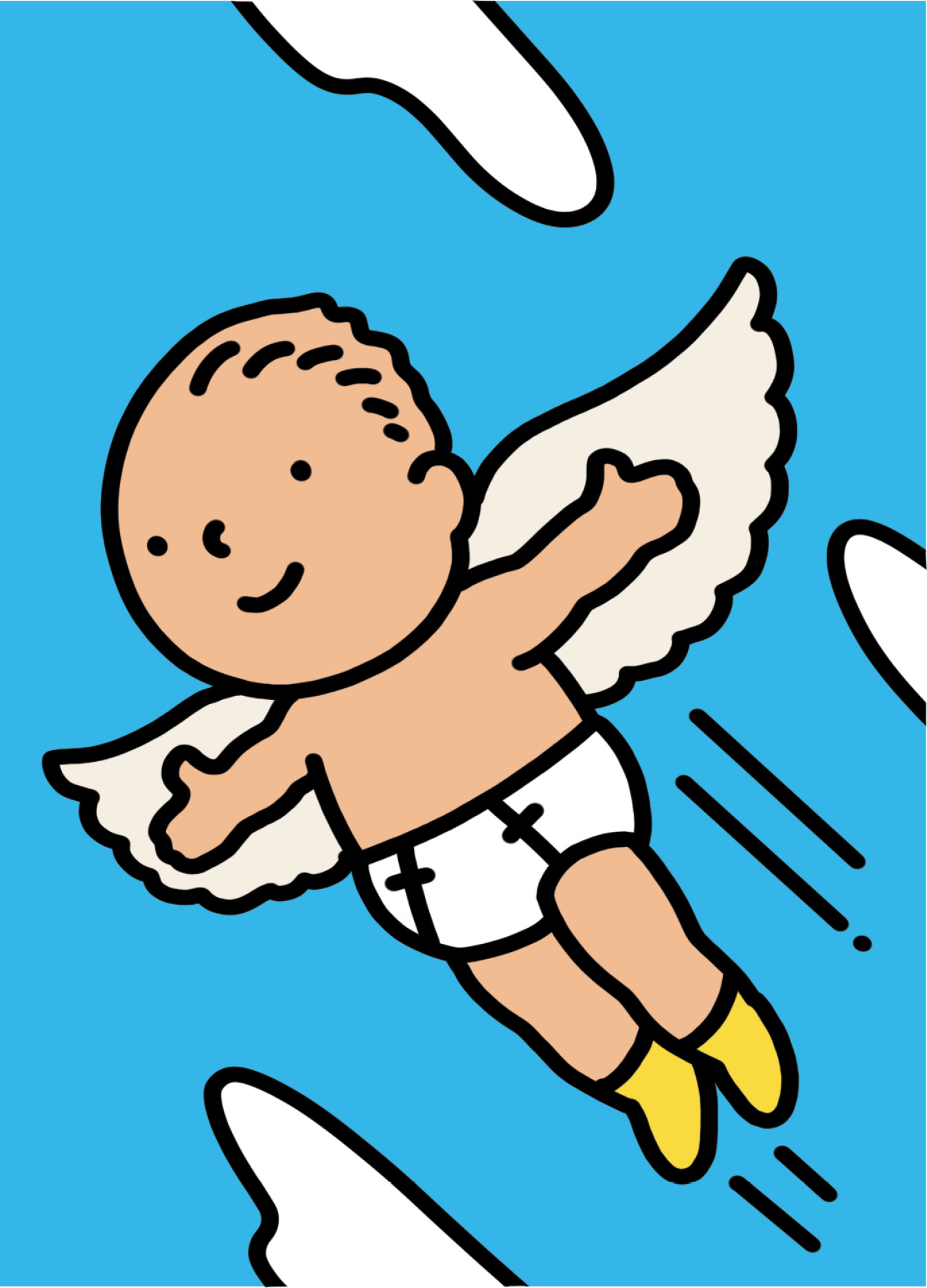 A child born with wings and flying in the sky&nbsp;