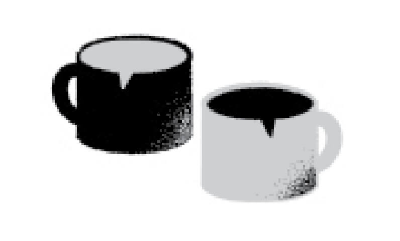 Illustration of two coffee mugs