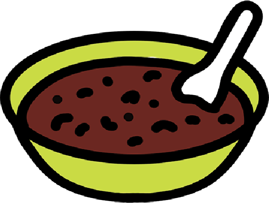 Illustration of black bean soup