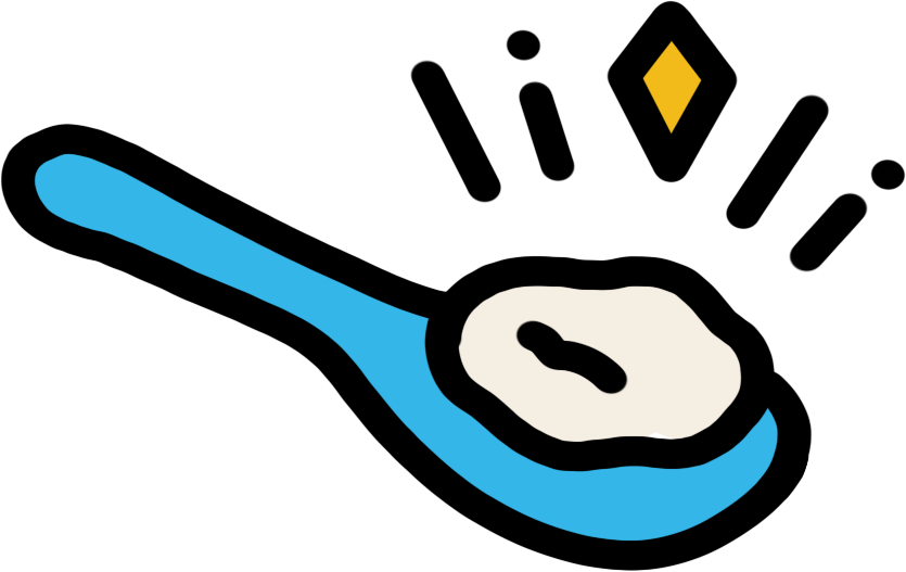 Illustration of spoon with yogurt