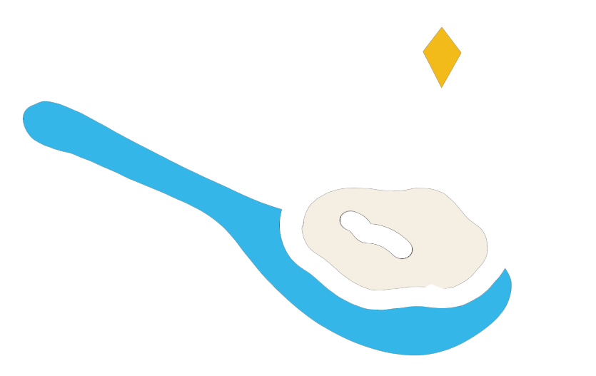 Illustration of spoon with yogurt