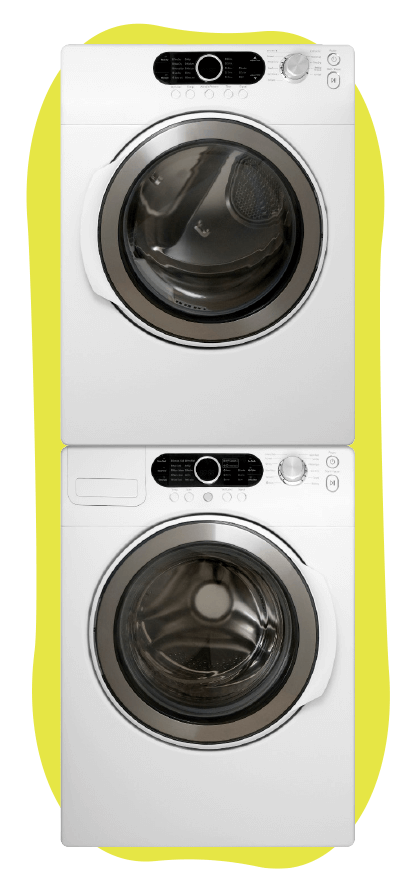 Photo of a stacked washer and dryer