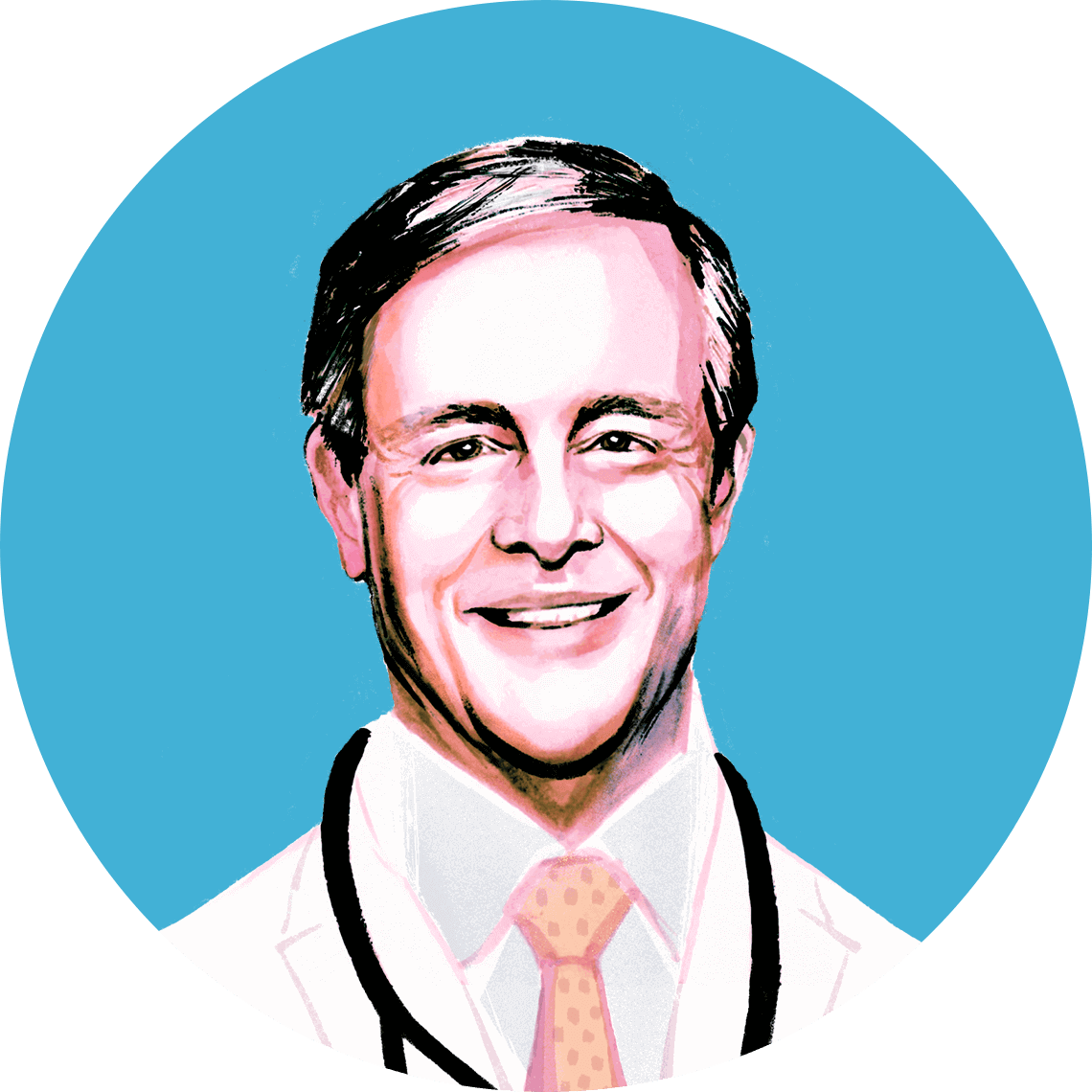 Illustrated portrait of Dr. Adam