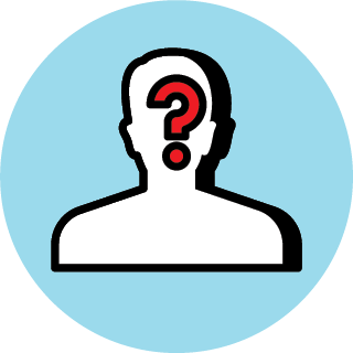 Icon on person with question mark
