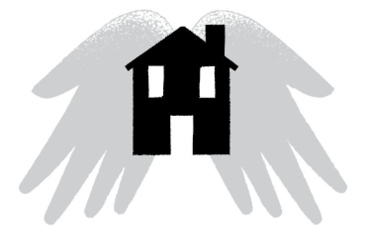 Outstretched hands with a house inside it