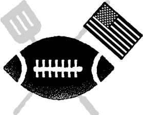 Icon of a football with a spatula and flag