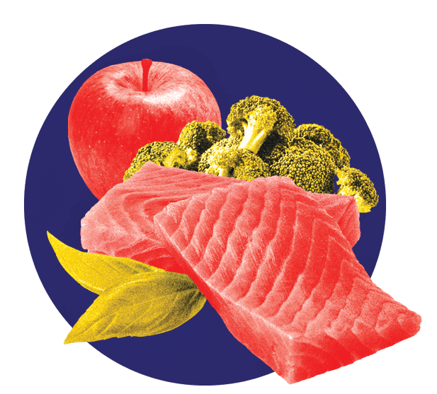 Icon of salmon and brocolli