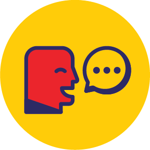 Icon of face talking