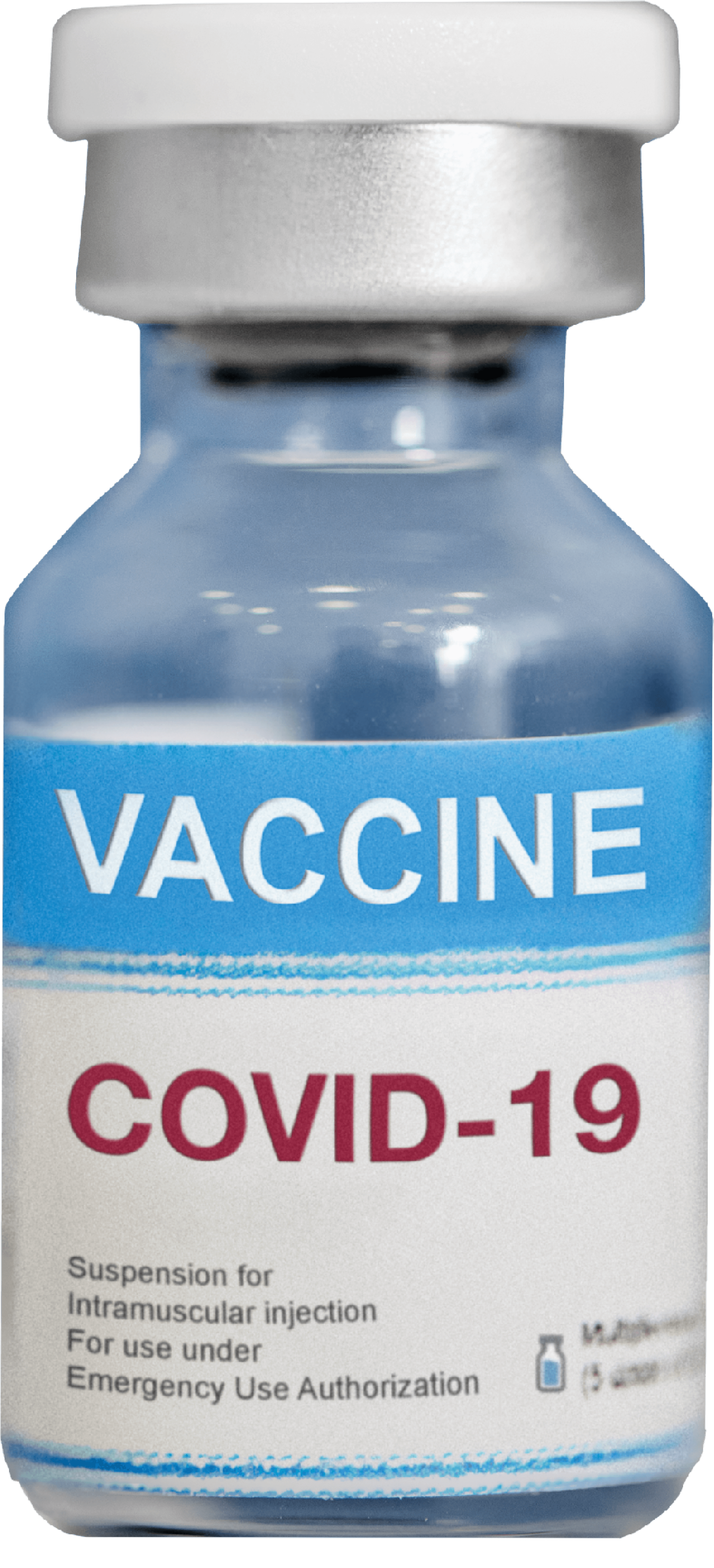 Silhouette of a Covid-19 vaccine.