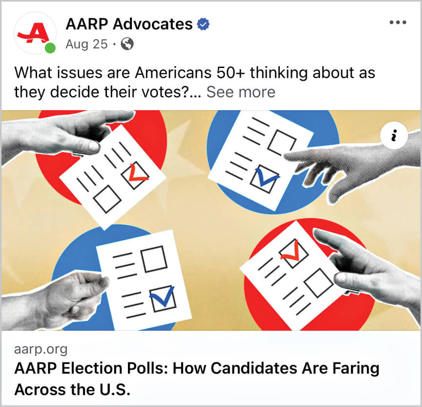 AARP Advocates Facebook post