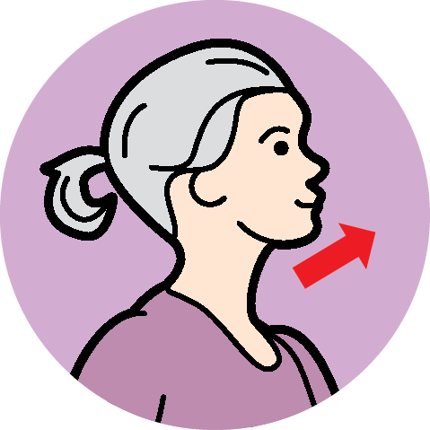 Icon of a woman tilting her head up