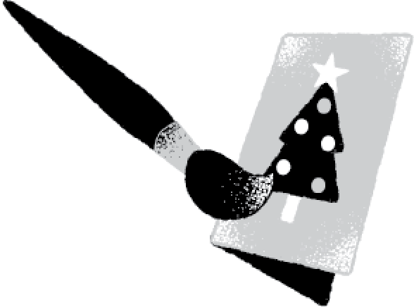 Icon of a holiday card and paint brush