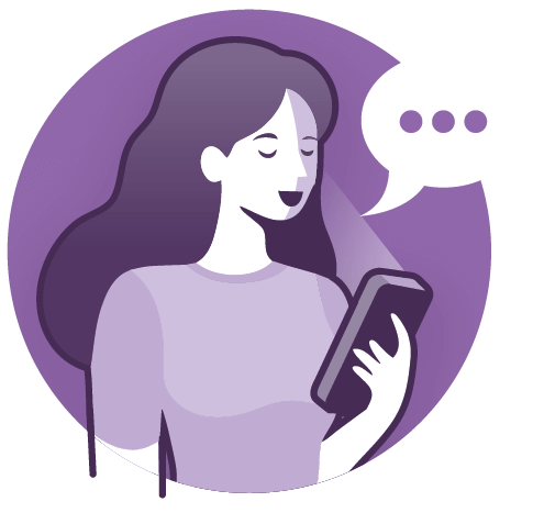 Icon of a woman speaking to her phone