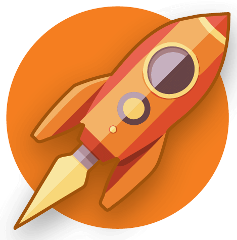 Icon of a rocket ship