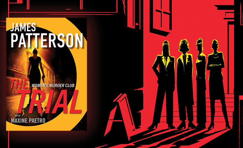 Photo illustration of The Trial book cover by James Patterson