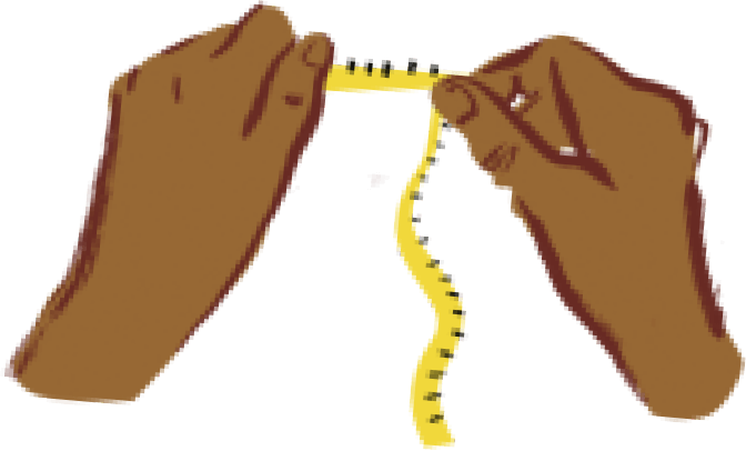 Illustration of a pair of hands holding a measuring tape