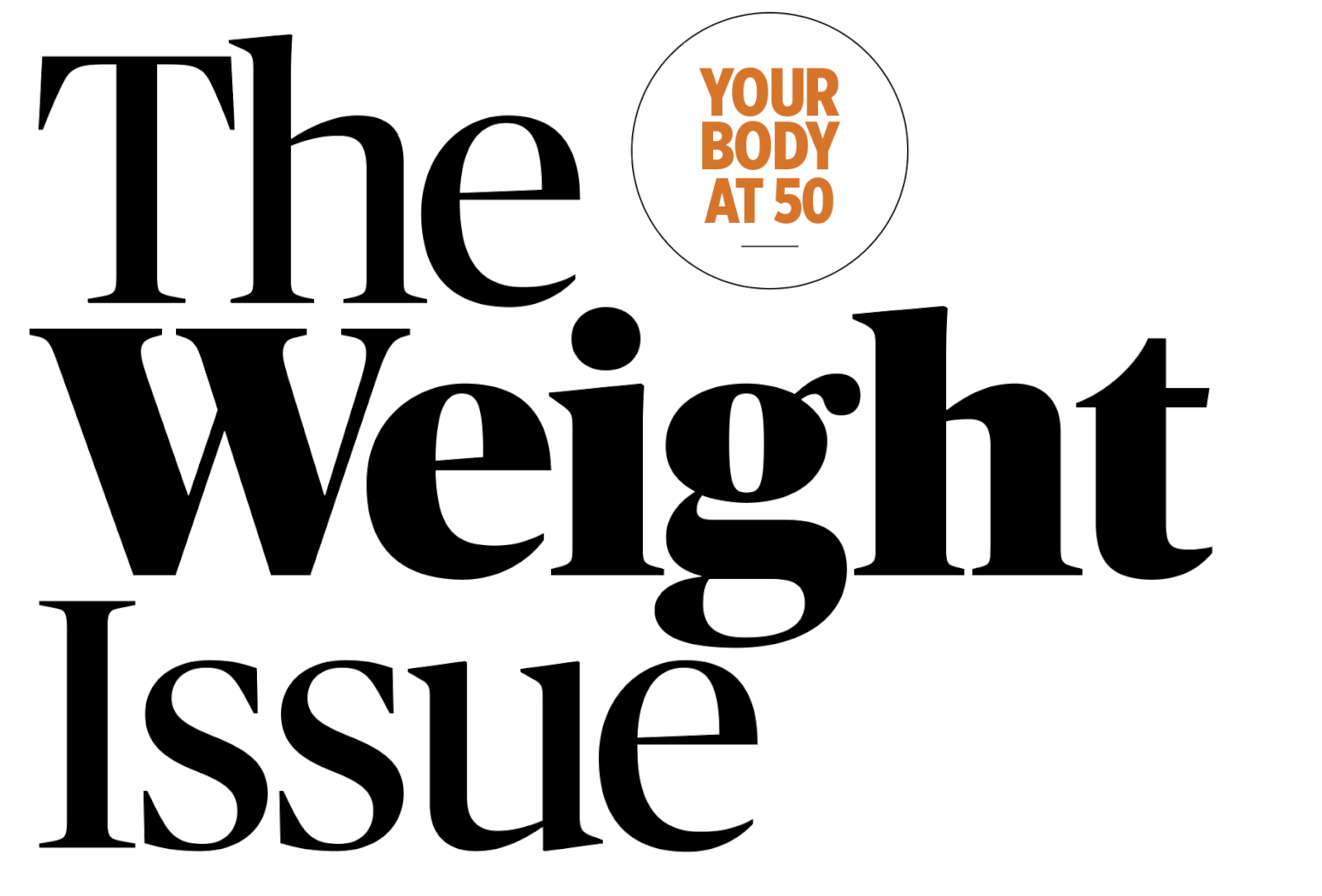 Headline graphic that says The Weight Issue Your Body at 50