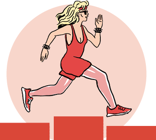 Illustration of Debbie Harry running.