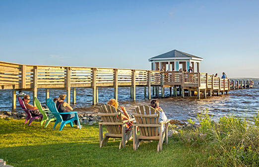 Photo of waterfront dining at OBX