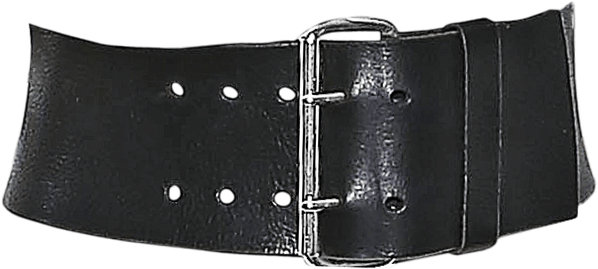 Photo of a wide black waist belt