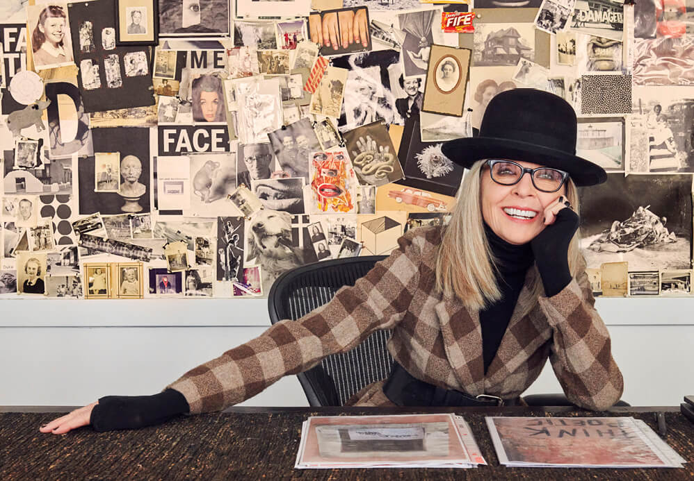 Photo of Diane Keaton in her home office