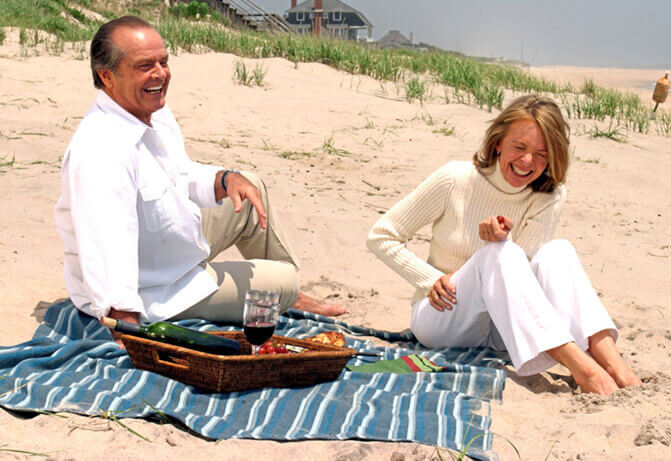 Photo of Jack Nicholson and Diane Keaton in a scene from the movie Something's Gotta Give