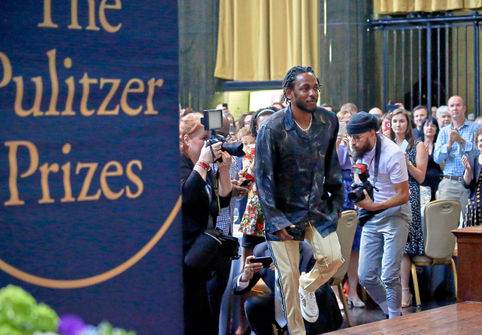 Photo of Kendrick Lamar at the Pulitzer Prize for music awards in 2018